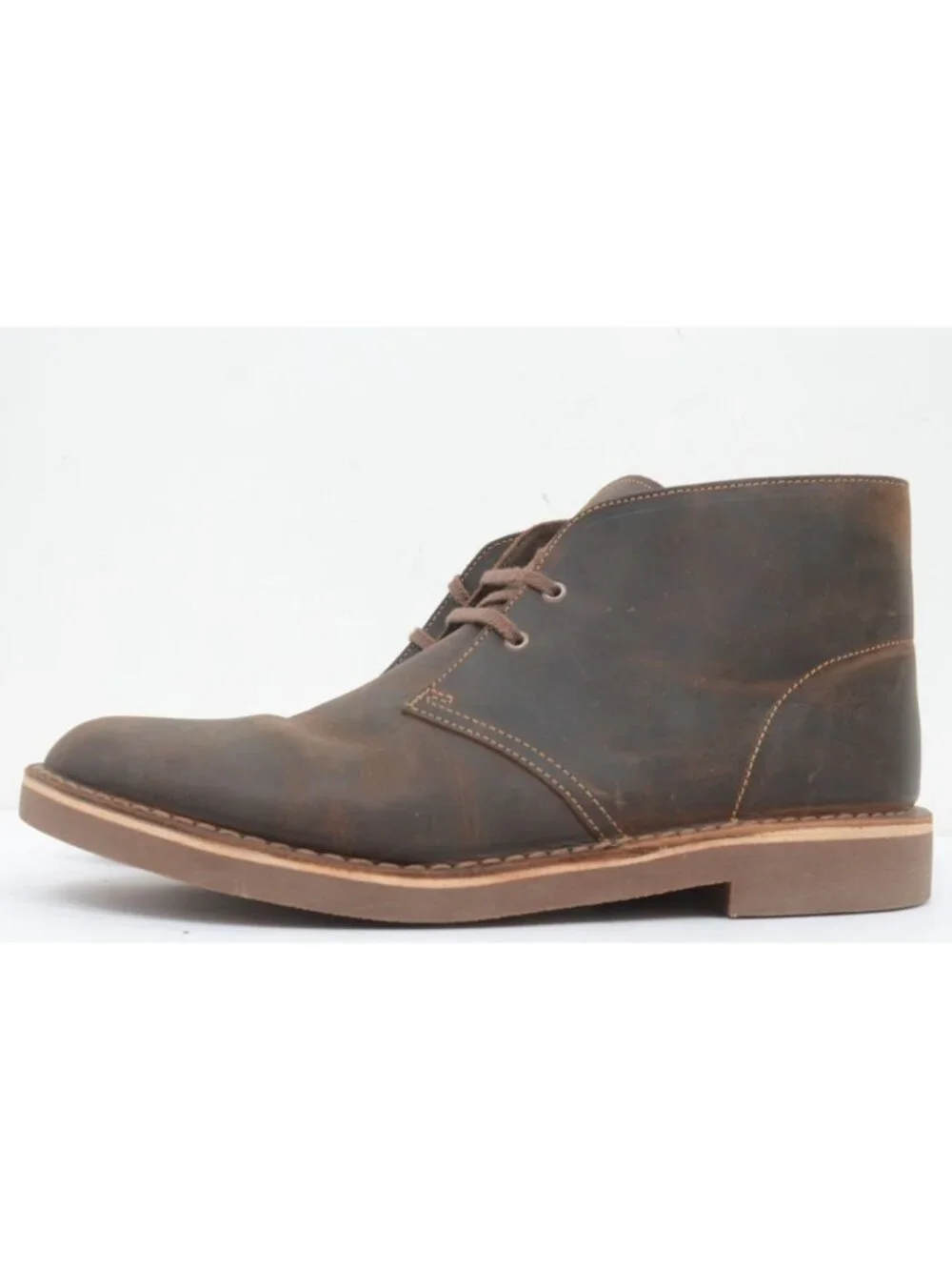 NEW Clarks Shepton Mens 10.5 WIDE Leather Lace-Up Comfort Chukka Boot Preppy